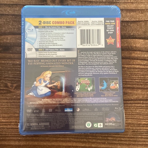Disney Alice in Wonderland 60th Anniversary Edition Blu-Ray + DVD - Picture 3 of 3